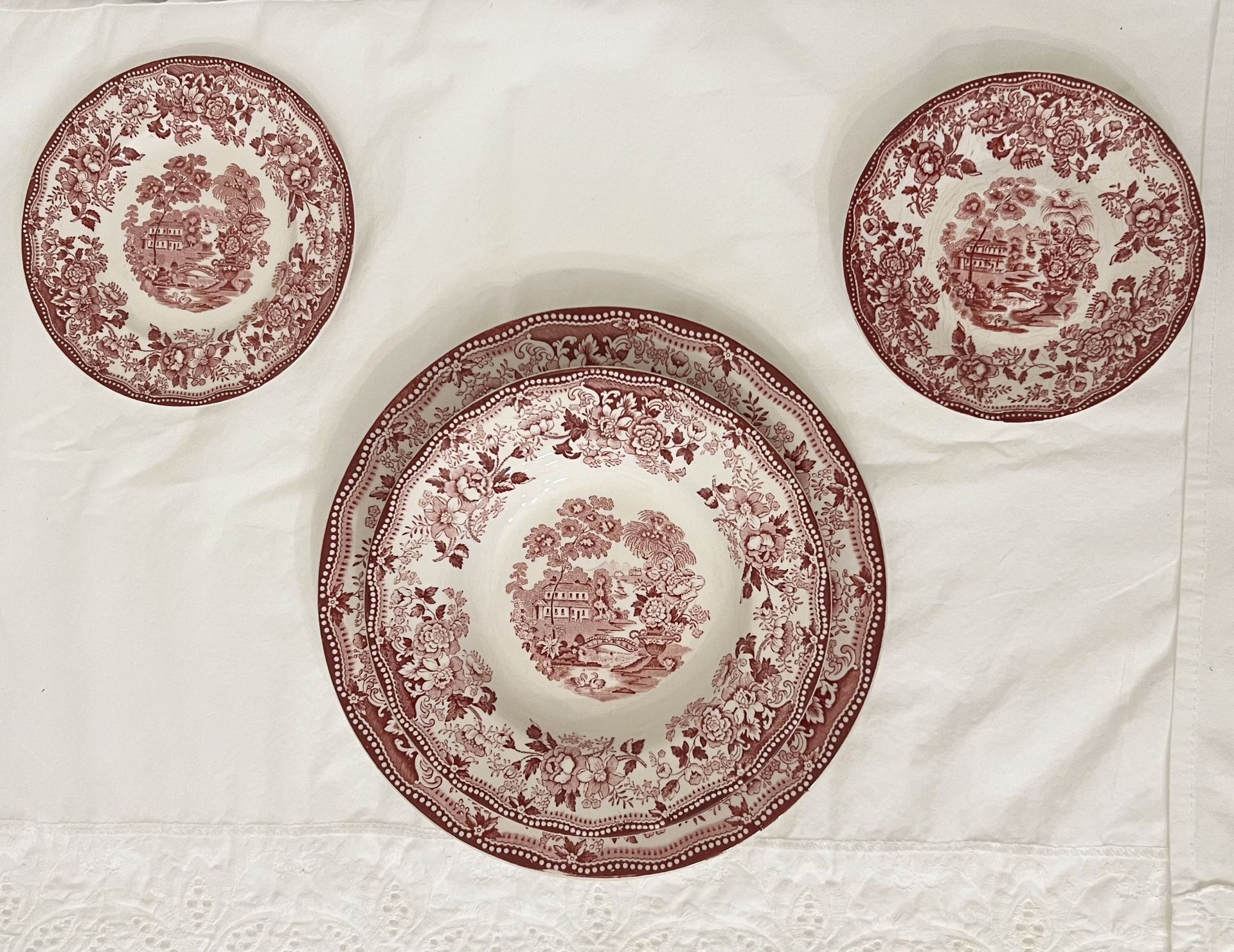 Fine English China Tonquin Red/Pink Royal Staffordshire
