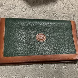 Vintage All Leather Dooney And Bourke Check Book Wallet