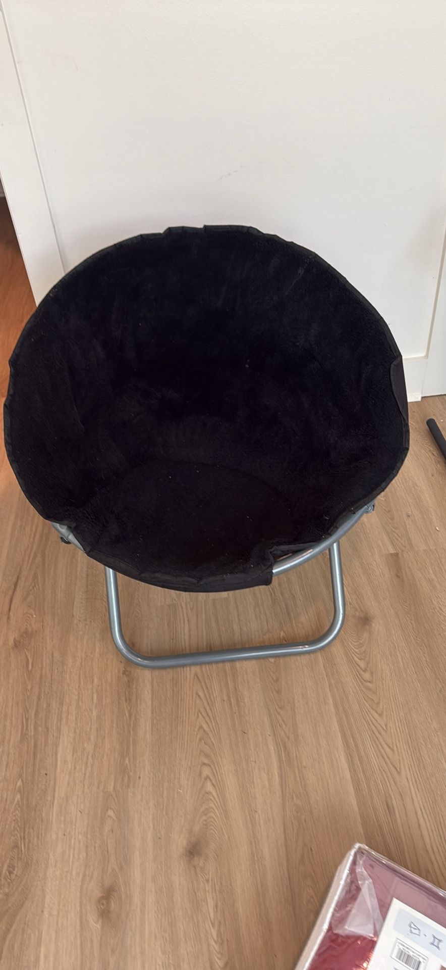 Black Fuzzy Saucer Chair