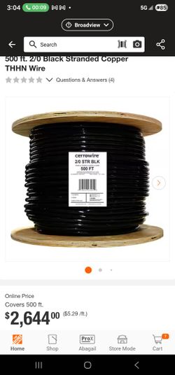 2 Brand New Rolls 500' 2/0 Wire