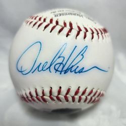 Signed Orel Hershiser 1996 Burger King Fotoball - LA Dodgers, Cle Indians