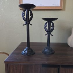 Cast IRON CANDLE HOLDERS