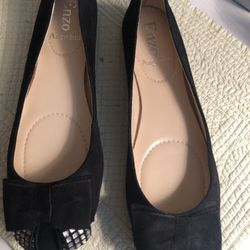 Enzo Angiolini Black Suede Ballet Flats size 8