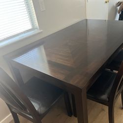 Dark Brown Real Solid Wood Table for 6 people 😍❤️