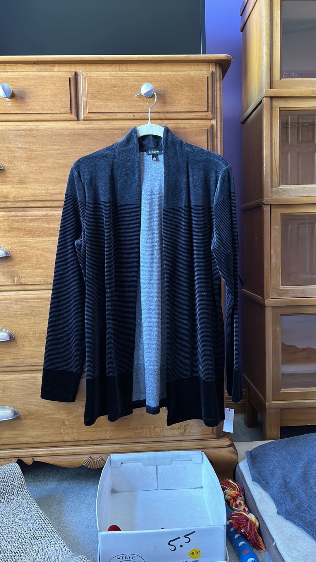 NWT Talbots Velour Open Cardigan Sweater