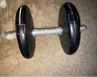 Olympic Rubber Weight Plate Dumbbell 20 lb