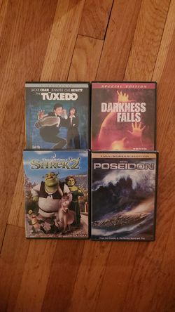 Poseidon, Shrek 2, Darkness Falls & The Tuxedo DVD (Lot of 4) Thumbnail