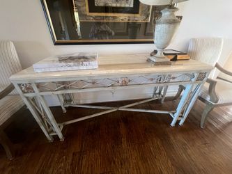 Kreiss marble top tall entry table