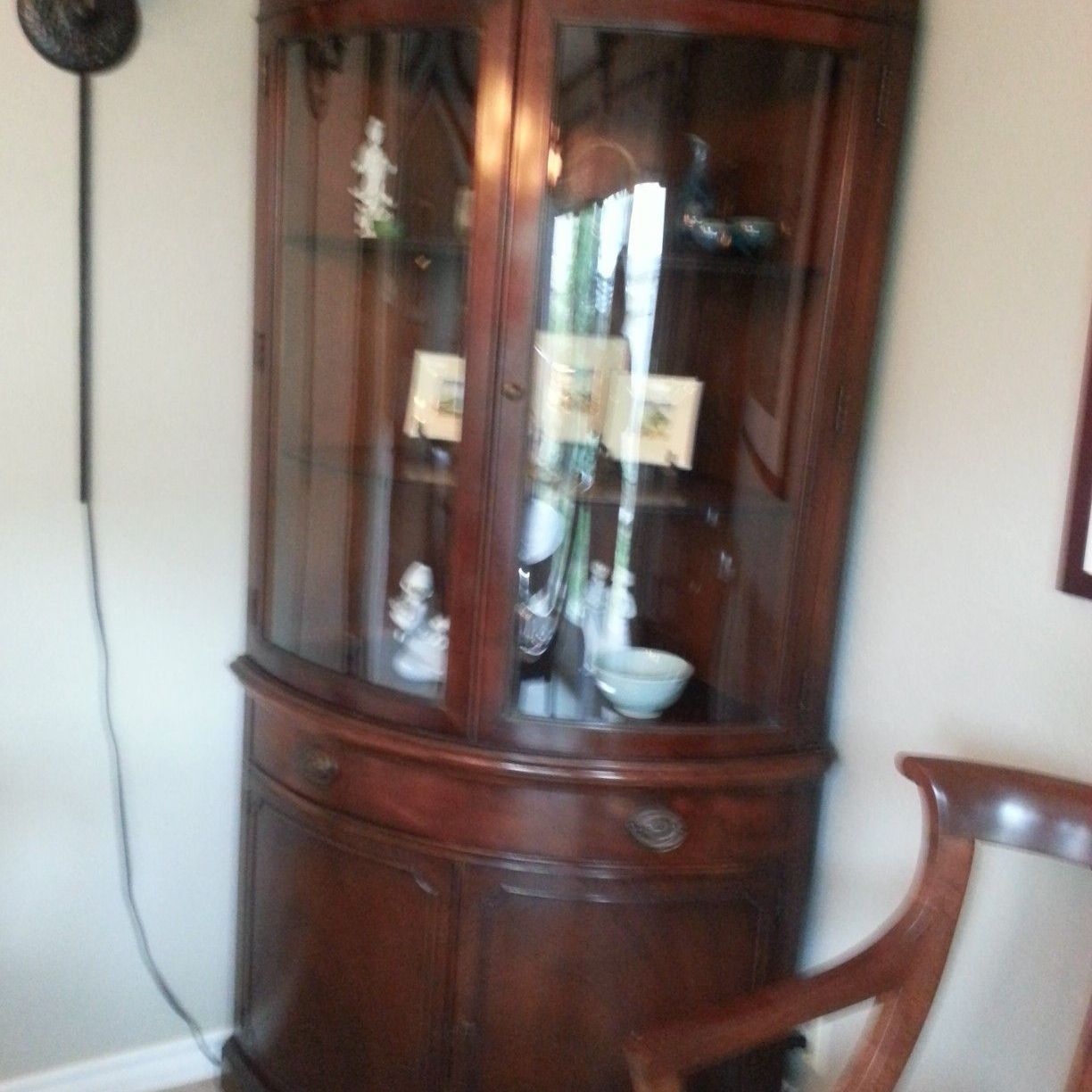 1950's Drexel Heritage Mahogany Corner Cabinet Model: 334-3 for
