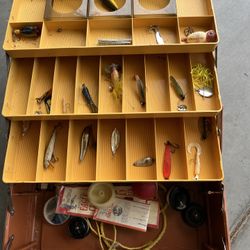 Fishing Tackle Box With Miscellaneous Lures Etc