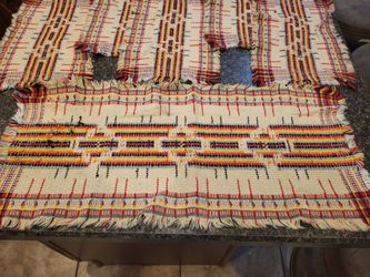 Folkware colorful woven table runner and 5 placemats set