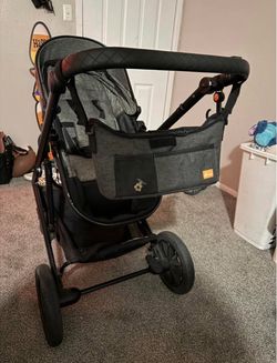 Black & Gray Baby Stroller with Organizer Bag