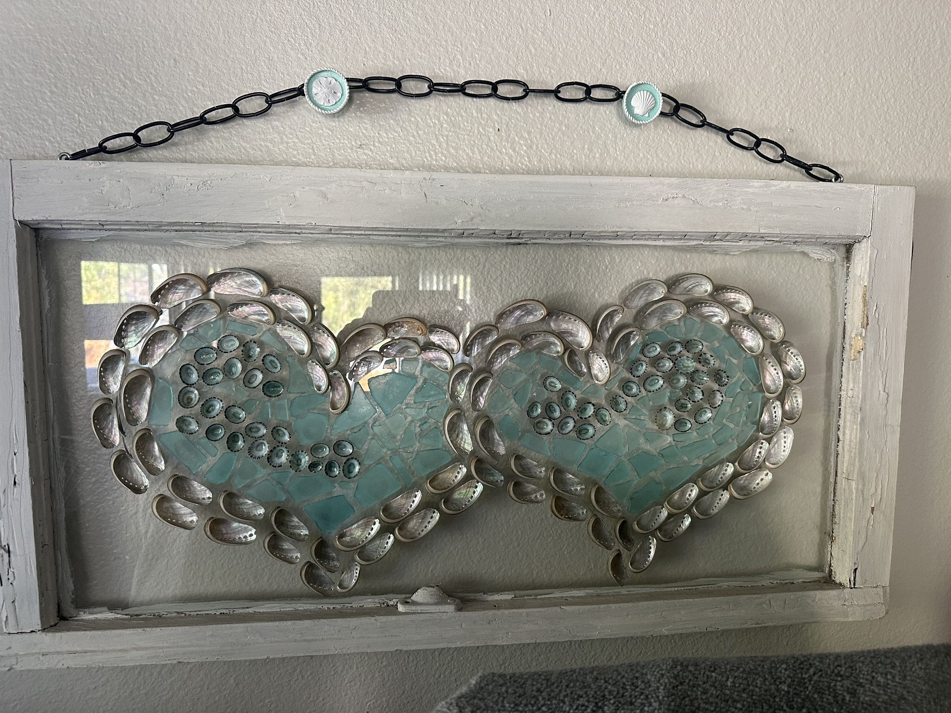 Handmade Vintage Window Shell Art