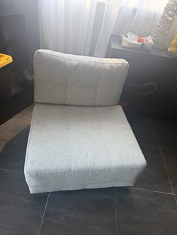 Light Gray Fabric Armless Accent Chair folding and twin size