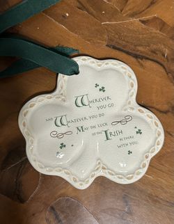 Celtic Blessing Ceramic Shamrock 