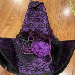 Unkenbo Halloween light Up Witch Hat with Purple and Black Design