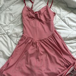 Red and white mini dress Hollister