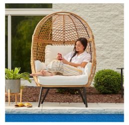 New Better Homes and Gardens Ventura Boho Stationary Wicker Egg Chair