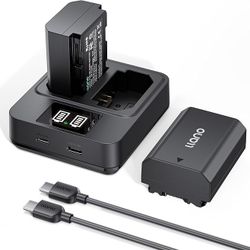 llano 2-Pack NP-FZ100 Batteries & 20W Fast Charger Set - for Sony A7