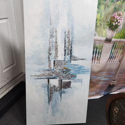 Light blue long painting