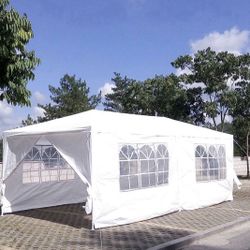 10 X 20 White Party Tent  Gazebo  Canopy w/ 6 Removable Sidewalls