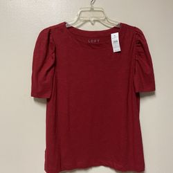 Women’s LOFT 100% Cotton, Thin, Lightweight, Soft & Cozy Short Sleeve Top… Size Medium