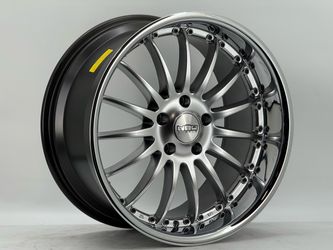 4pc 19" NAD Wheels NAD1 HYPER SLIVER finish WITH CHROME LIP 5X120 ET 35 #290