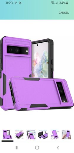 Case for Google Pixel 7, Commuter Phone Case [Military Grade] 2 in 1 Shockproof Rugged Protective, Heavy Duty Cover for Pixel Purple(W