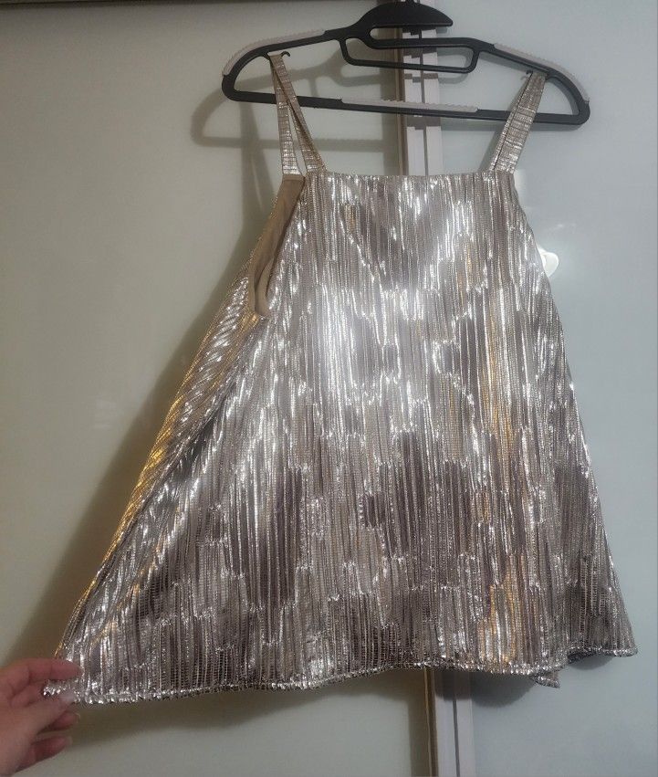 Maeve Sz XL Silver Sleeveless Top EUC