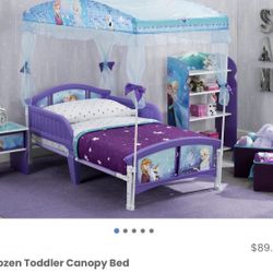 Frozen toddler bed frame with canopy (Mattress sold separately)