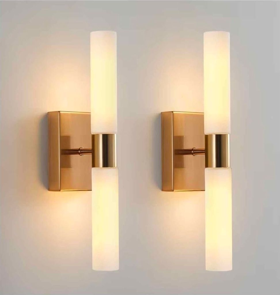 Juego de 2 apliques de pared modernos con pantalla de vidrio esmerilado, 7483