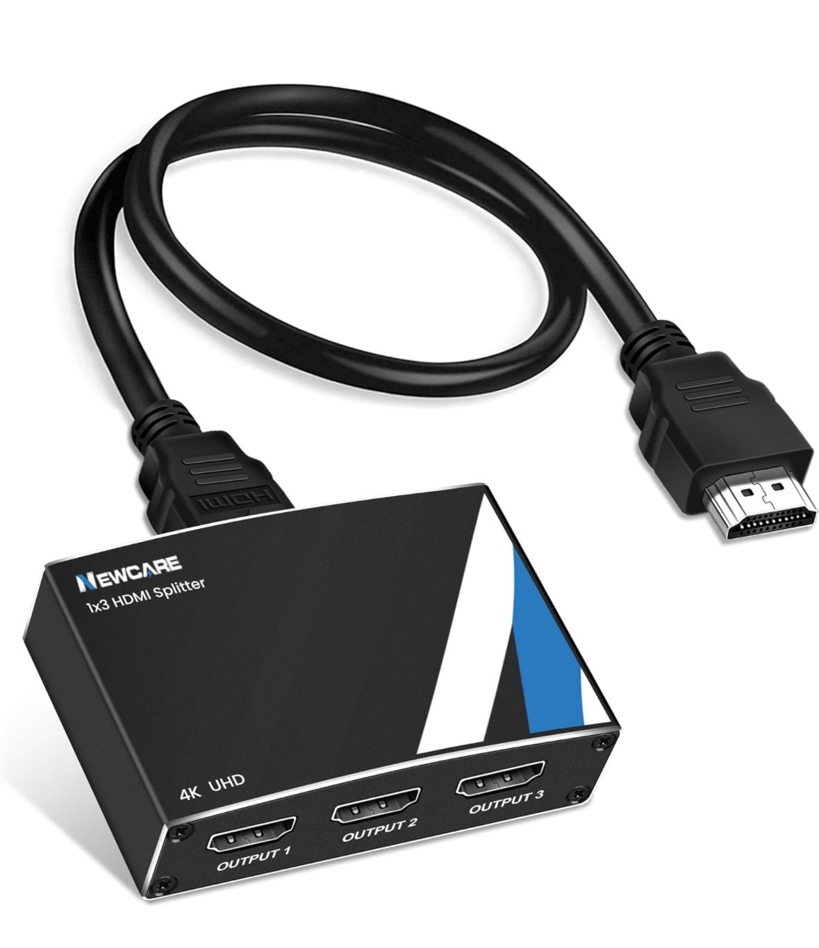 NEWCARE Divisor HDMI 4K 1 en 3, HDMI Splitter compatible con 4Kx2K, 1080P, 3D.