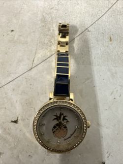 Tommy Bahamas Pineapple Woman Watch Blue band and Stainless Steel #D2