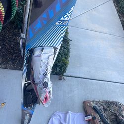 Girls single ski for water skiing