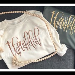 Thankful embroidered Crewnecks