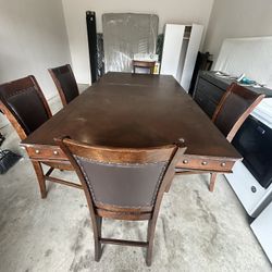 Real Heavy Wood Dinning Table (dark Brown )