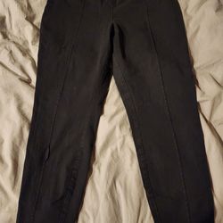 Womens black a new day pull on pants with vertical seams skinny crop trousers