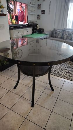 Dinner Table With Custom Made Glass Top Protector