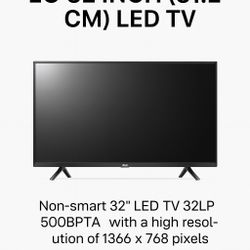LG 32” LED HDTV (Model 32LP500BPTA) – Non-Smart Multisystem Television