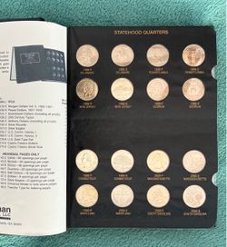 Complete Statehood Quarter Collection Album w/ Phil & Denver State, District & Territory Coins mm