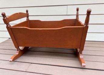 Large vintage wood cradle