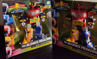 SET OF 2 Hasbro Power Rangers Re-Ignition Ultimate Megazord w/ Sword *NEW* Light Up Talking