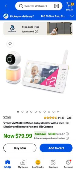 VTech VM7468HQ Video Baby Monitor with 7 inch HQ Display and Remote Pan and Tilt Camera