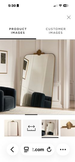 Large Floor Mirror with Gold Art Deco Frame