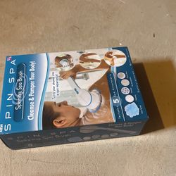 Spin Spa Body Scrub Brush With 5 Attachments Long Handle Deep Cleansing