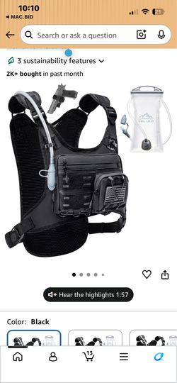 Zelvot Running Vest with 2L Water Bladder, Hydration Backpack, U.S. Design Patent, Lightweight Hydration Pack with Gear Holder, Reflective Chest Pack 
