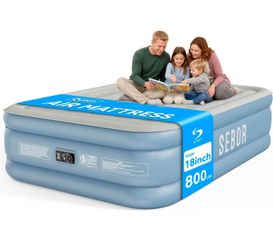 🔥new inbox🔥Air Mattress Queen with Built-in Pump 18"