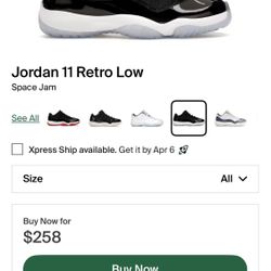 Jordan 11 Retro Low Space jam 