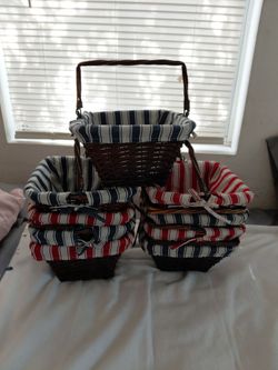 Hand crafted storage baskets set of 9
