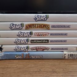 Sims 3 collection for PC.  7 discs in total